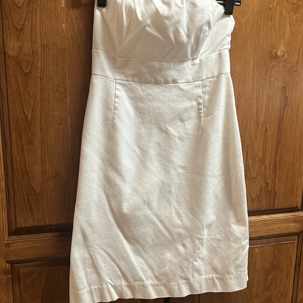 Vineyard Vines sz 0 White Strapless A-Line Dress cotton and lined